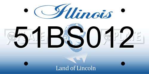 51BS012 Illinois License Plate