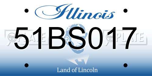51BS017 Illinois License Plate