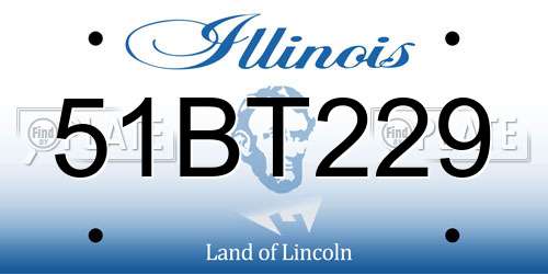 51BT229 Illinois License Plate