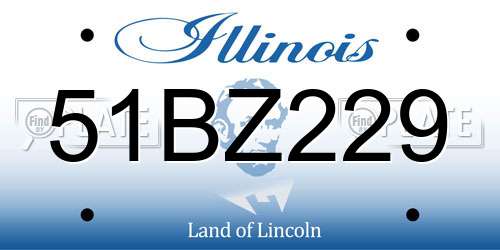 51BZ229 Illinois License Plate