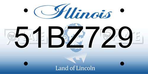 51BZ729 Illinois License Plate