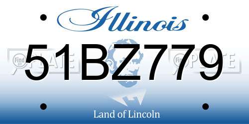 51BZ779 Illinois License Plate
