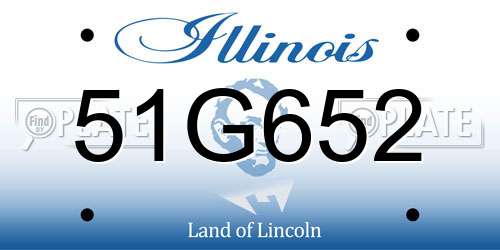 51G652 Illinois License Plate