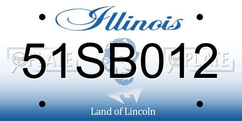 51SB012 Illinois License Plate