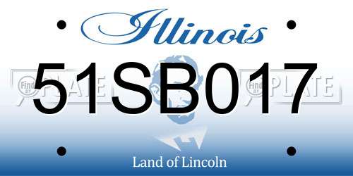 51SB017 Illinois License Plate