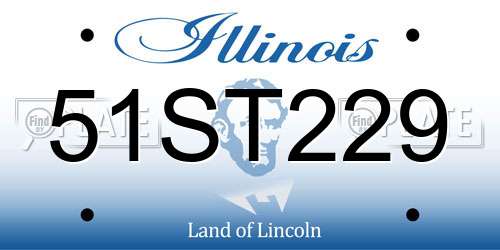 51ST229 Illinois License Plate