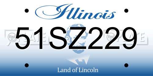 51SZ229 Illinois License Plate