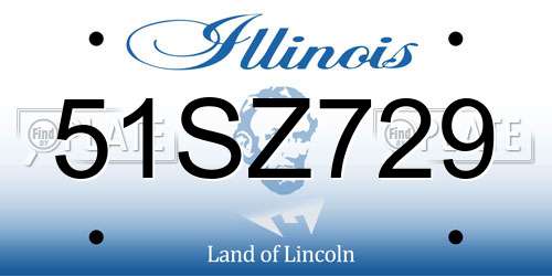 51SZ729 Illinois License Plate