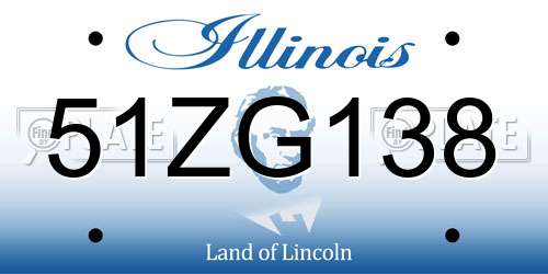 51ZG138 Illinois License Plate