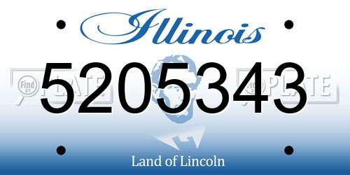 5205343 Illinois License Plate