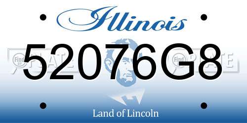 52076G8 Illinois License Plate