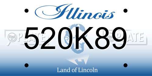 520K89 Illinois License Plate