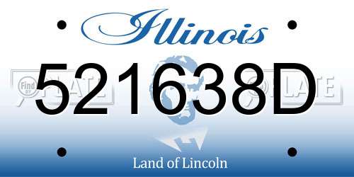 521638D Illinois License Plate