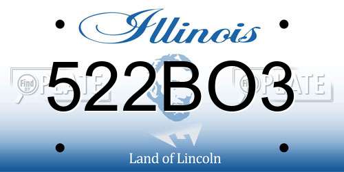 522BO3 Illinois License Plate
