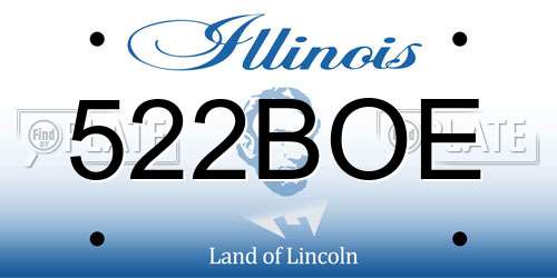 522BOE Illinois License Plate
