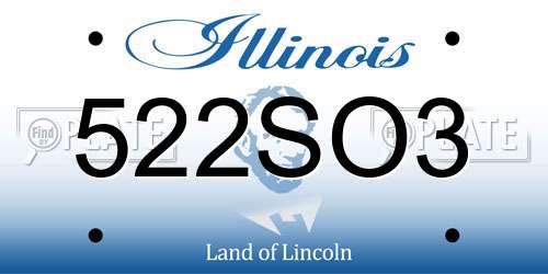 522SO3 Illinois License Plate