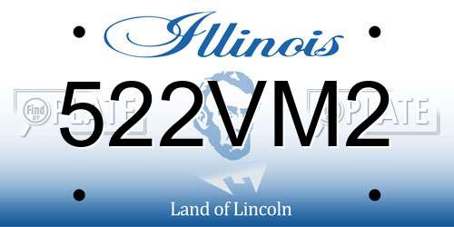 522VM2 Illinois License Plate