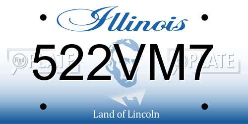 522VM7 Illinois License Plate