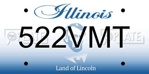 522VMT Illinois License Plate