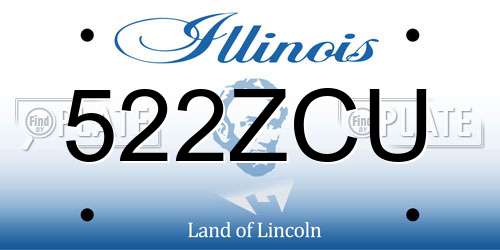 522ZCU Illinois License Plate