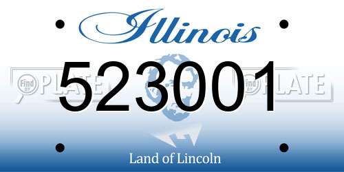523001 Illinois License Plate