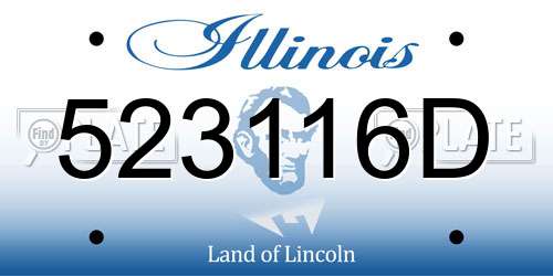 523116D Illinois License Plate