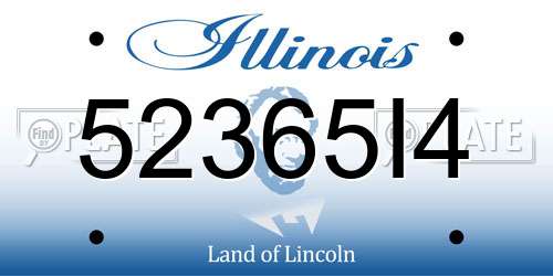 52365I4 Illinois License Plate