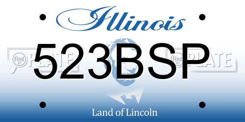 523BSP Illinois License Plate