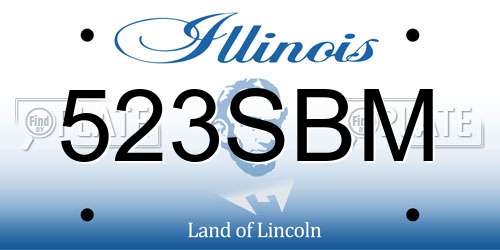 523SBM Illinois License Plate