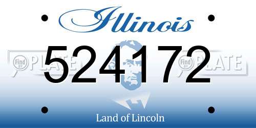 524172 Illinois License Plate