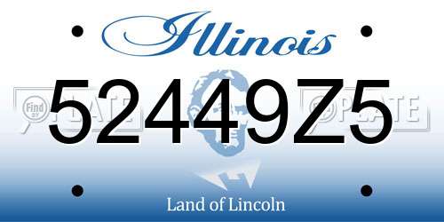 52449Z5 Illinois License Plate