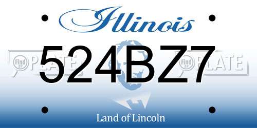 524BZ7 Illinois License Plate