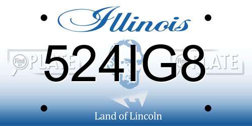 524IG8 Illinois License Plate
