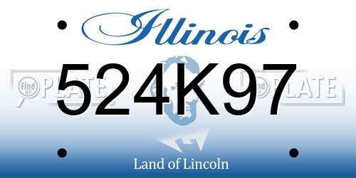 524K97 Illinois License Plate