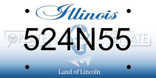 524N55 Illinois License Plate