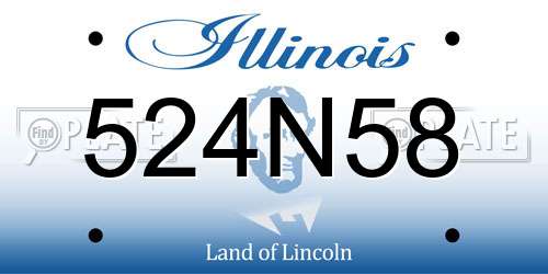 524N58 Illinois License Plate