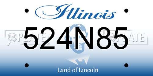 524N85 Illinois License Plate