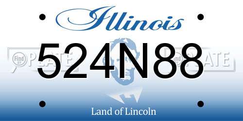 524N88 Illinois License Plate