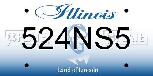 524NS5 Illinois License Plate