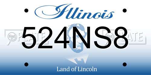 524NS8 Illinois License Plate