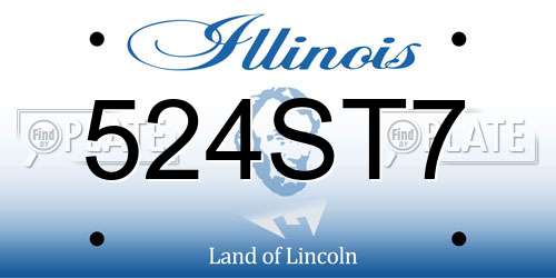 524ST7 Illinois License Plate