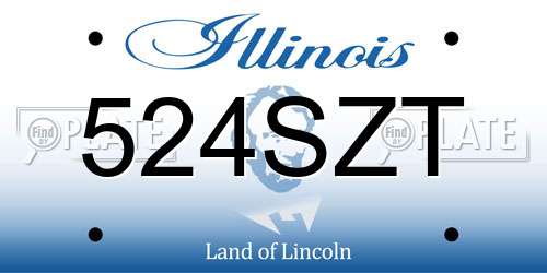 524SZT Illinois License Plate