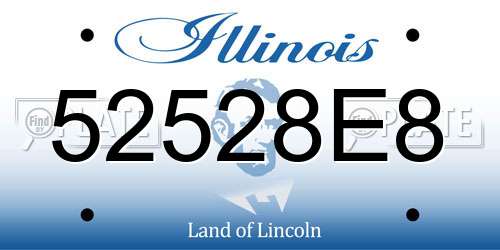 52528E8 Illinois License Plate