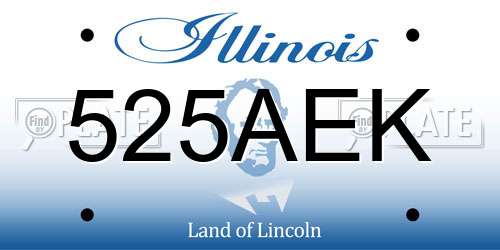 525AEK Illinois License Plate