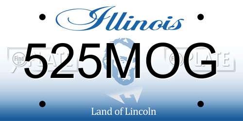 525MOG Illinois License Plate