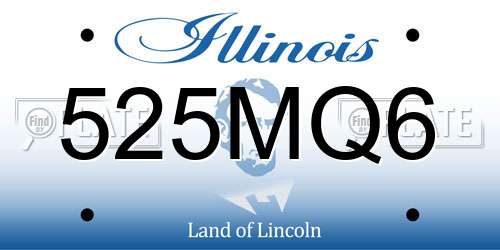 525MQ6 Illinois License Plate