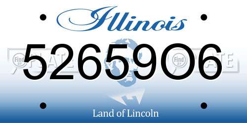 52659O6 Illinois License Plate
