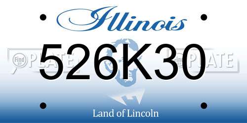 526K30 Illinois License Plate