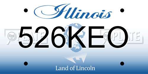 526KEO Illinois License Plate