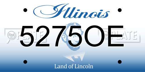 5275OE Illinois License Plate